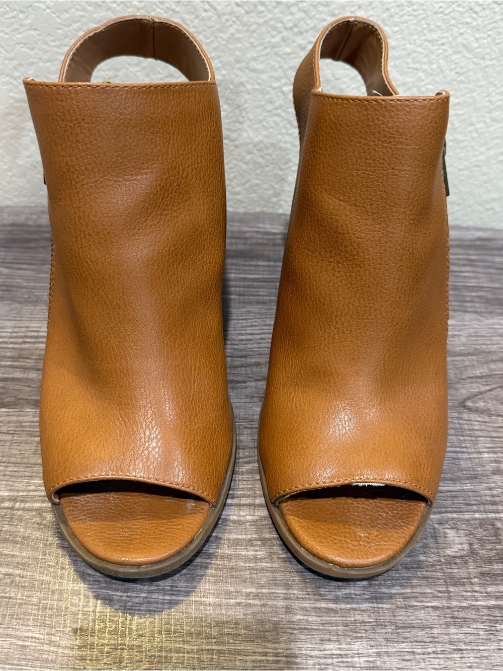 a.n.a Cognac Peep-Toe Slingback Mule Heels